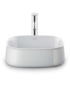 Duravit Zencha Aufsatzbecken 2373420079 42x42cm, ohne Hahnloch, Überlauf, Hahnlochbank, geschliffen, weiß