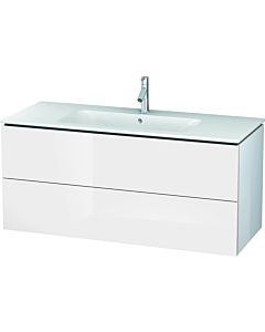 Duravit L-Cube vanity unit LC624302222 122 x 48, 2000 cm, white high gloss, 2 drawers, wall-mounted