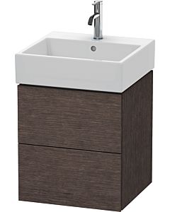Duravit L-Cube Waschtisch-Unterschrank LC627407272 48,4 x 45,9 cm, eiche dunkel gebürstet, 2 Schubkästen, wandhängend
