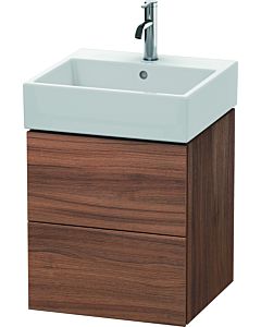 L-Cube Duravit vasque LC627407979 48,4 x 45,9 cm, noyer naturel, 2 tiroirs, suspendu