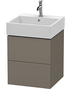 Duravit L-Cube vanity unit LC627409090 48.4 x 45.9 cm, flannel gray satin finish, 2 drawers, wall-hung