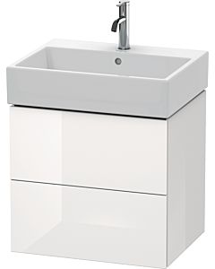 L-Cube Duravit vasque LC627502222 58,4x 45,9 cm, blanc brillant, 2 tiroirs, suspendu