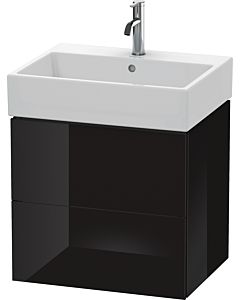 Duravit L-Cube vanity unit LC627504040 58.4x 45.9 cm, black high gloss, 2 drawers, wall-hung