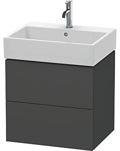 Duravit L-Cube Waschtisch-Unterschrank LC627504949 58,4x 45,9 cm, graphit matt, 2 Schubkästen, wandhängend