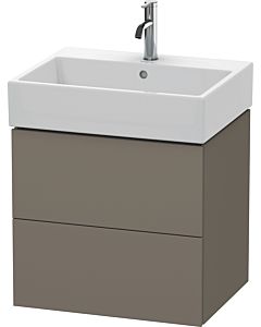 Duravit L-Cube vanity unit LC627509090 58.4x 45.9 cm, flannel gray, silk matt, 2 drawers, wall-hung