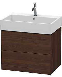 Duravit L-Cube Waschtisch-Unterschrank LC627606969 68,4 x 45,9 cm, nussbaum gebürstet, 2 Schubkästen, wandhängend