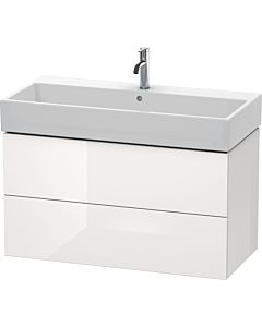 Duravit L-Cube vanity unit LC627802222 98.4x 45.9 cm, white high gloss, 2 drawers, wall-hung