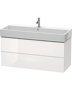 L-Cube Duravit vasque LC627902222 118,4x 45,9 cm, blanc brillant, 2 tiroirs, suspendu