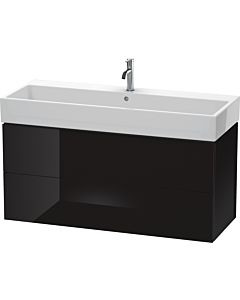 Duravit L-Cube vanity unit LC627904040 118.4x 45.9 cm, black high gloss, 2 drawers, wall-hung