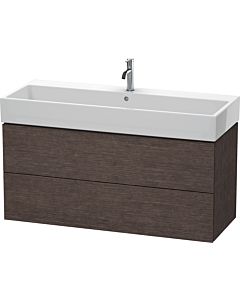 Duravit L-Cube vanity unit LC627907272 118.4x 45.9 cm, brushed dark oak, 2 drawers, wall-hung