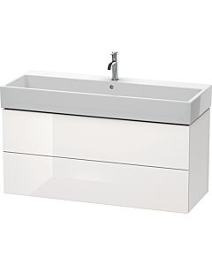 L-Cube Duravit vasque LC627908585 118,4x 45,9 cm, blanc brillant, 2 tiroirs, suspendu