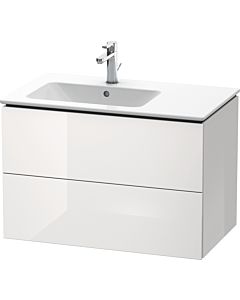 Duravit L-Cube meuble sous vasque LC629102222 82x48,1x55cm, 2 tiroirs, vasque à gauche, blanc brillant