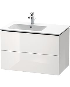 Duravit L-Cube meuble sous vasque LC629108585 82x48,1x55cm, 2 tiroirs, vasque à gauche, blanc brillant