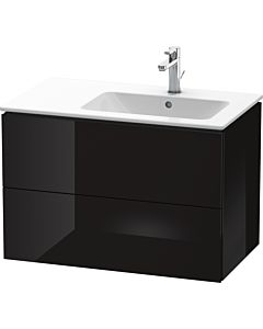 Duravit L-Cube meuble sous vasque LC629204040 82x48,1x55cm, 2 tiroirs, vasque à droite, noir brillant