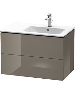 Duravit L-Cube meuble sous vasque LC629208989 82x48,1x55cm, 2 tiroirs, vasque à droite, gris flanelle brillant