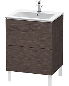 L-Cube Duravit vasque LC662507272 62 x 48, 2000 cm, chêne brossé foncé, 2 coulissants, debout