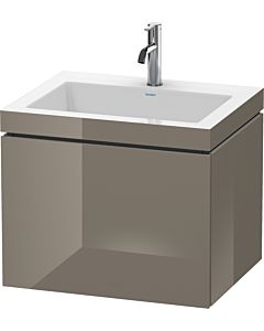 Duravit L-Cube Waschtisch-Unterschrank LC6916O8989 60 x48 cm, 1 Hahnloch, flannel grey hochglanz, 1 Auszug