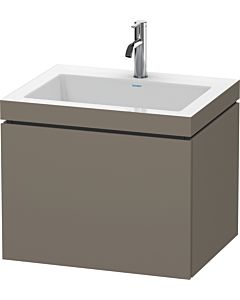 Duravit L-Cube vanity unit LC6916O9090 60 x48 cm, 2000 tap hole, flannel gray silk matt, 2000 pull-out