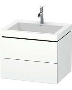 Duravit L-Cube Waschtisch-Unterschrank LC6926O1818 60 x48 cm, 1 Hahnloch, weiß matt, 2 Schubkästen