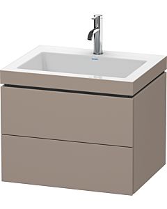 Duravit L-Cube Waschtisch-Unterschrank LC6926O4343 60 x48 cm, 1 Hahnloch, basalt matt, 2 Schubkästen
