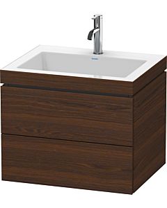 Duravit L-Cube vanity unit LC6926O6969 60 x48 cm, 2000 tap hole, brushed walnut, 2 drawers