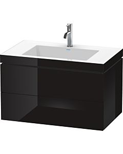 L-Cube Duravit vasque LC6927O4040 80 x 48 cm, 2000 , noir brillant, 2 tiroirs