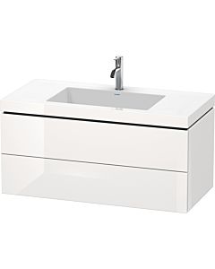 Duravit L-Cube Waschtisch-Unterschrank LC6928O8080 100 x 48 cm, 1 Hahnloch, graphit supermatt, 2 Schubkästen