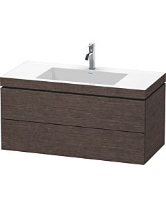 Duravit L-Cube vanity unit LC6928O7272 100 x 48 cm, 2000 tap hole, brushed dark oak, 2 drawers