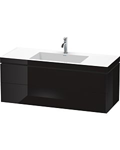 L-Cube Duravit vasque LC6929O4040 120 x 48 cm, 2000 , noir brillant, 2 tiroirs
