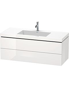L-Cube Duravit vasque LC6929O8585 120 x 48 cm, trou pour robinet 2000 blanc brillant, 2 tiroirs