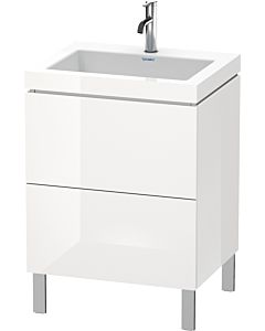 L-Cube Duravit vasque LC6936N1818 60 x 48 cm, sans trou pour robinetterie, blanc mat, 2 coulissants, au sol