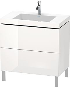 Duravit L-Cube Waschtisch-Unterschrank LC6937O8080 80 x 48 cm, 1 Hahnloch, graphit supermatt, 2 Auszüge, bodenstehend