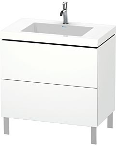 Duravit L-Cube Waschtisch-Unterschrank LC6937O1818 80 x 48 cm, 1 Hahnloch, weiß matt, 2 Auszüge, bodenstehend