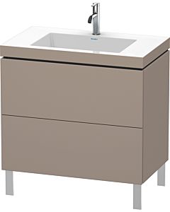 Duravit L-Cube vanity unit LC6937O4343 80 x 48 cm, 2000 tap hole, basalt matt, 2 pull-outs, floor-standing