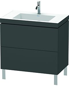 Duravit L-Cube Waschtisch-Unterschrank LC6937O4949 80 x 48 cm, 1 Hahnloch, graphit matt, 2 Auszüge, bodenstehend