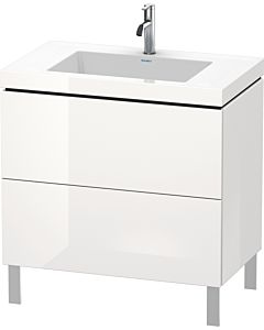 Duravit L-Cube vanity unit LC6937O8585 80 x 48 cm, 2000 tap hole, white high gloss, 2 pull-outs, floor-standing