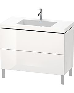 Duravit L-Cube vanity unit LC6938O8080 100 x 48 cm, 2000 tap hole, graphite super matt, 2 pull-outs, floor-standing