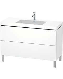 Duravit L-Cube Waschtisch-Unterschrank LC6939O1818 120 x 48 cm, 1 Hahnloch, weiß matt, 2 Auszüge, bodenstehend