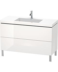 Duravit L-Cube vanity unit LC6939O2222 120 x 48 cm, 2000 tap hole, white high gloss, 2 pull-outs, floor-standing