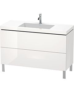 L-Cube Duravit vasque LC6939O8585 120 x 48 cm, trou pour robinet match3, match2 brillant, 2 2000 blanc