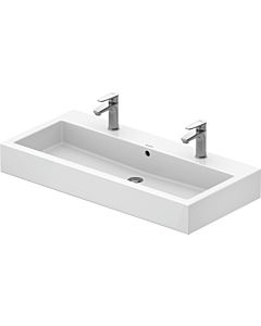 Duravit Vero lavabo 04541000241 100 x 47 cm, blanc, wondergliss, 2 trous pour robinet