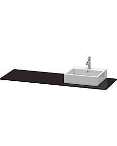 Duravit console XSquare XS060HR4040 160x55cm, avec découpe 2000 , droite, noir brillant