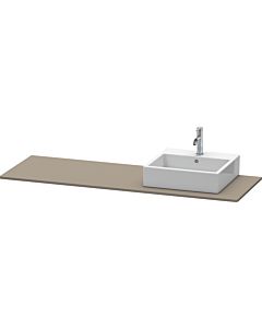 Duravit XSquare console XS060HR9090 160x55cm, with 2000 cutout, right, Flannel Grey seidenmatt