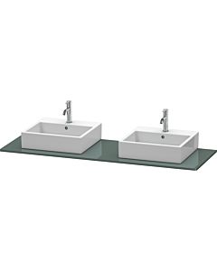 Duravit console XSquare XS063HB3838 160x55cm, avec deux découpes, Dolomiti Grey brillant
