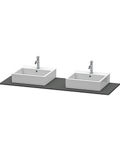 Duravit XSquare Konsole XS063HB4949 160x55cm, mit zwei Ausschnitten, Graphit matt