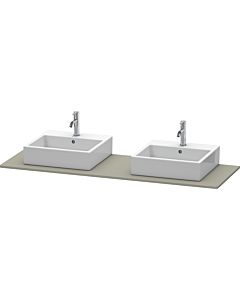 Duravit XSquare Konsole XS063HB9292 160x55cm, mit zwei Ausschnitten, Steingrau seidenmatt