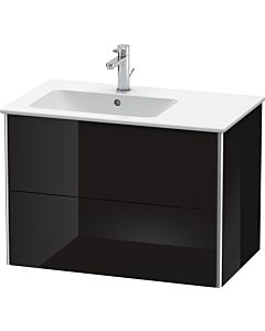 Duravit XSquare Duravit lavabo XS417604040 81x56x47,8cm, 2 tiroirs, bassin à gauche, noir brillant