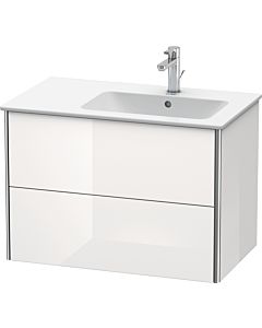 Duravit Meuble sous Duravit XSquare XS417702222 81x56x47,8cm, 2 tiroirs, bassin à droite, blanc en brillant