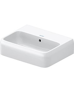 Duravit Qatego lave-mains 0746450060 45x35cm, sans trou pour robinetterie, avec trop-plein, banque de trous pour robinetterie, blanc brillant