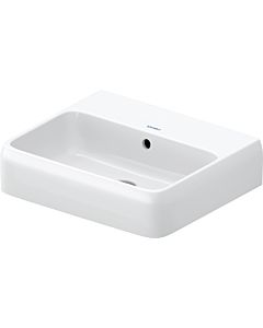 Duravit Qatego countertop washbasin 2382502028 50 x 42 cm, white high-gloss HygieneGlaze, without tap hole, with overflow, tap hole bench, ground